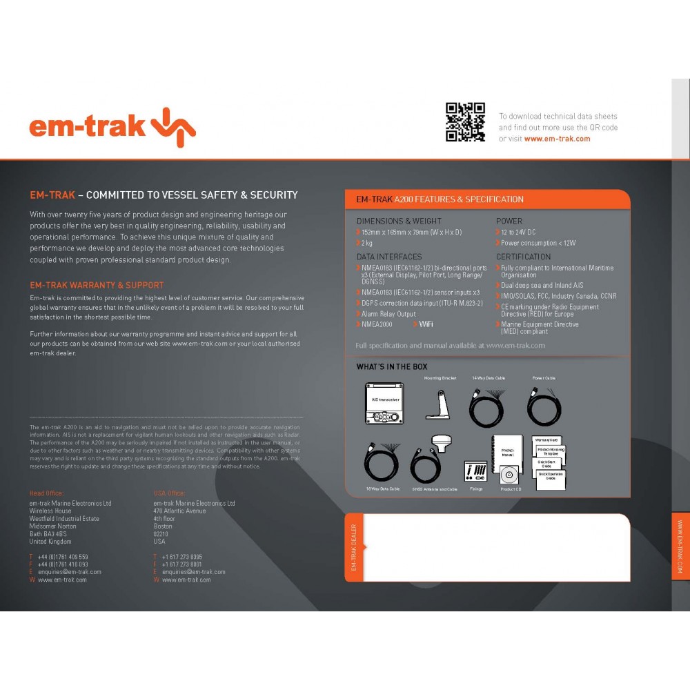 AIS CLASS-A EM-TRAK A200