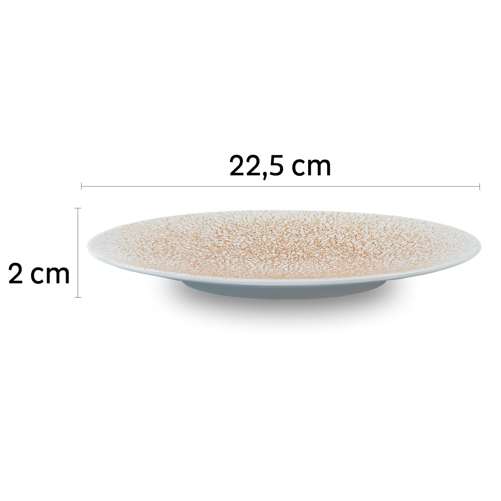 Μαγνητικά πιάτα πρωινού πορσελάνη βερυκοκκί (Σετ των 2)