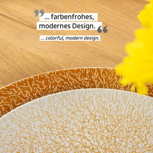 Μαγνητικά πιάτα πρωινού πορσελάνη βερυκοκκί (Σετ των 2)