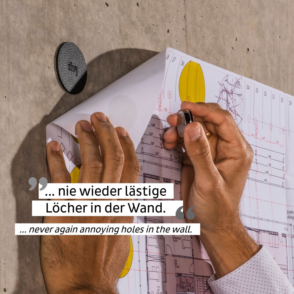 Μαγνητική καρφίτσα με μα΄ύρο σουβέρ (Σετ των 2) SILWY Mαγνητικά σκεύη