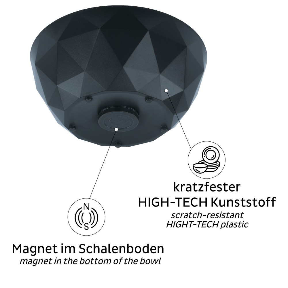 Μαγνητικά πλαστικά μπωλ γκρι (Σετ των 2) SILWY Mαγνητικά σκεύη