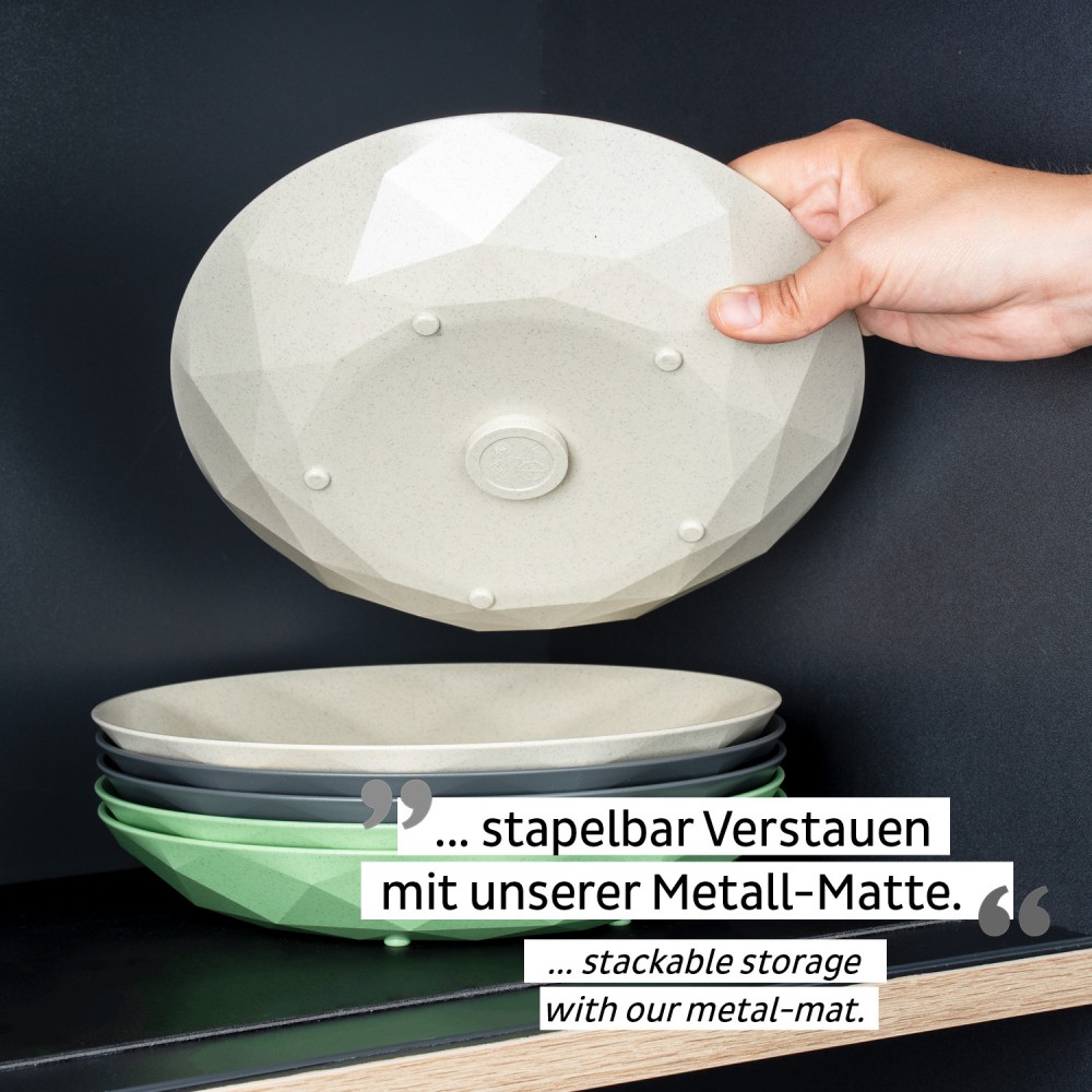 Μαγνητικά πλαστικά πιάτα μπεζ (Σετ των 2) SILWY Mαγνητικά σκεύη