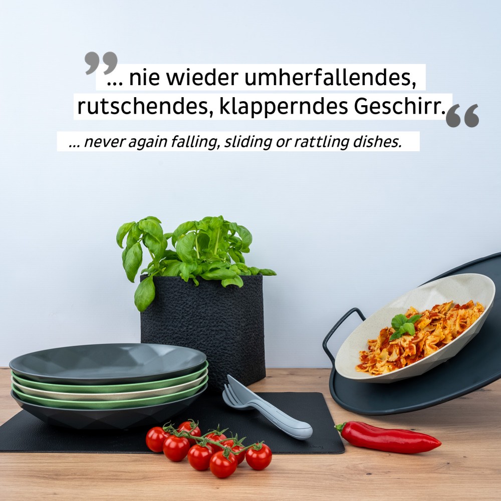 Μαγνητικά πλαστικά πιάτα γκρί (Σετ των 2) SILWY Mαγνητικά σκεύη