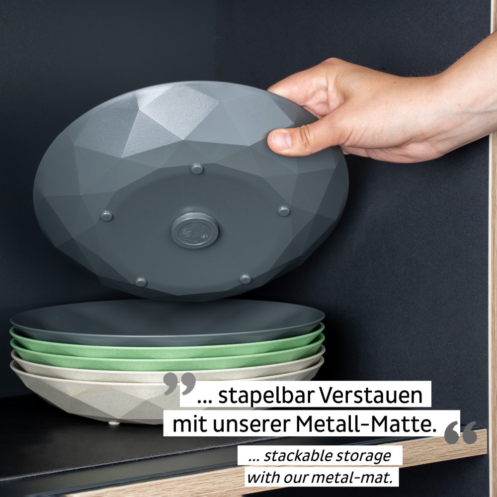 Μαγνητικά πλαστικά πιάτα γκρί (Σετ των 2) SILWY Mαγνητικά σκεύη