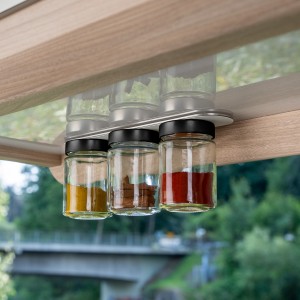Γυάλινα Ποτήρια για μπαχαρικά με άσπρο μαγνητικό καπάκι 192ml (Σετ των 3) SILWY Mαγνητικά σκεύη