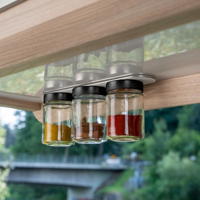 Γυάλινα Ποτήρια για μπαχαρικά με άσπρο μαγνητικό καπάκι 192ml (Σετ των 3)