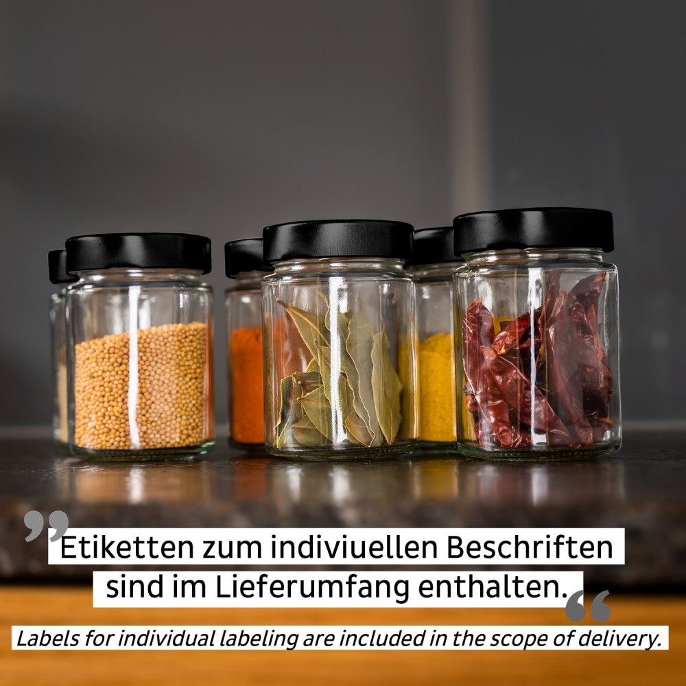 Γυάλινα Ποτήρια για μπαχαρικά με άσπρο μαγνητικό καπάκι 192ml (Σετ των 3) SILWY Mαγνητικά σκεύη