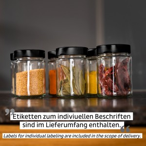 Γυάλινα Ποτήρια για μπαχαρικά με άσπρο μαγνητικό καπάκι 192ml (Σετ των 3) SILWY Mαγνητικά σκεύη