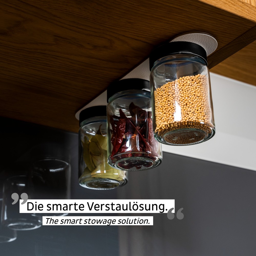 Γυάλινα Ποτήρια για μπαχαρικά με άσπρο μαγνητικό καπάκι 192ml (Σετ των 3) SILWY Mαγνητικά σκεύη