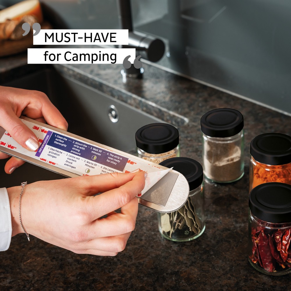 Γυάλινα Ποτήρια για μπαχαρικά με άσπρο μαγνητικό καπάκι 192ml (Σετ των 3) SILWY Mαγνητικά σκεύη