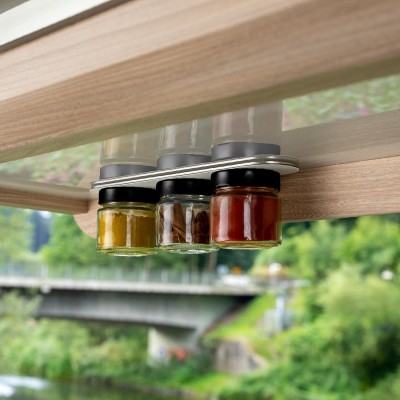 Γυάλινο βαζάκι μπαχαρικών με άσπρο καπάκι 125ml (Σετ των 3)