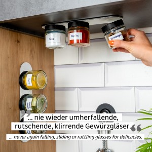 Γυάλινο βαζάκι μπαχαρικών με άσπρο καπάκι 125ml (Σετ των 3) SILWY Mαγνητικά σκεύη