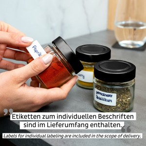 Γυάλινο βαζάκι μπαχαρικών με άσπρο καπάκι 125ml (Σετ των 3) SILWY Mαγνητικά σκεύη