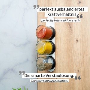 Γυάλινο βαζάκι μπαχαρικών με άσπρο καπάκι 125ml (Σετ των 3) SILWY Mαγνητικά σκεύη