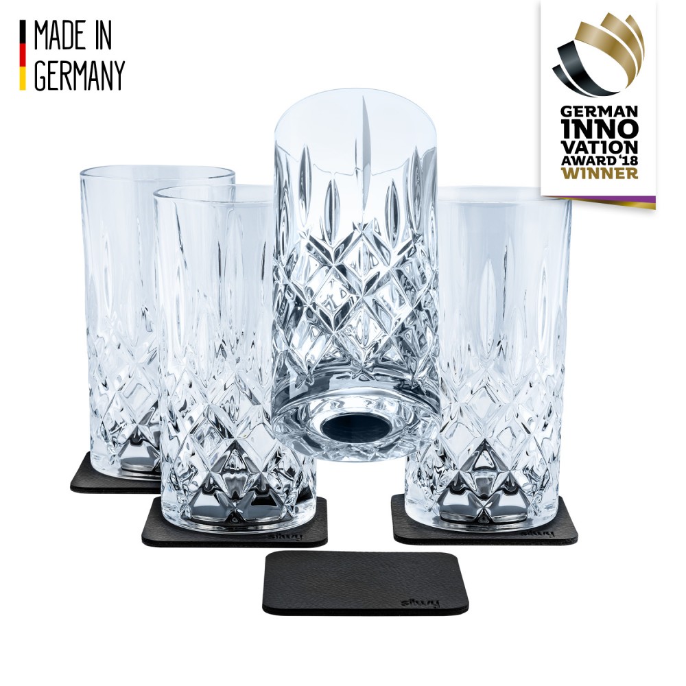 Μαγνητικό Κρυστάλλινο ποτήρι νερού, χυμού, ποτού (Σετ των 4) SILWY Mαγνητικά σκεύη