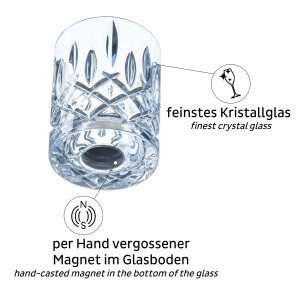Μαγνητικό Κρυστάλλινο ποτήρι Ουίσκι (Σετ των 4) SILWY Mαγνητικά σκεύη