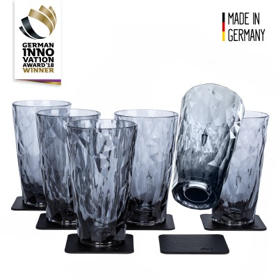 Μαγνητικό πλαστκό ποτήρι νερού, χυμού, ποτού γκρί (Σετ των 6)