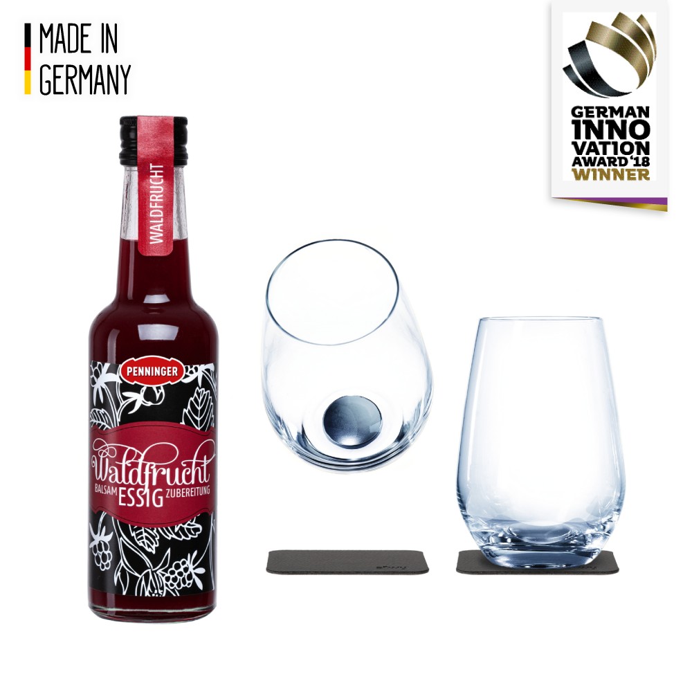 Σετ κουτί δώρου με φρούτα του δάσους και μαγνητικά κρυστάλλινα ποτήρια