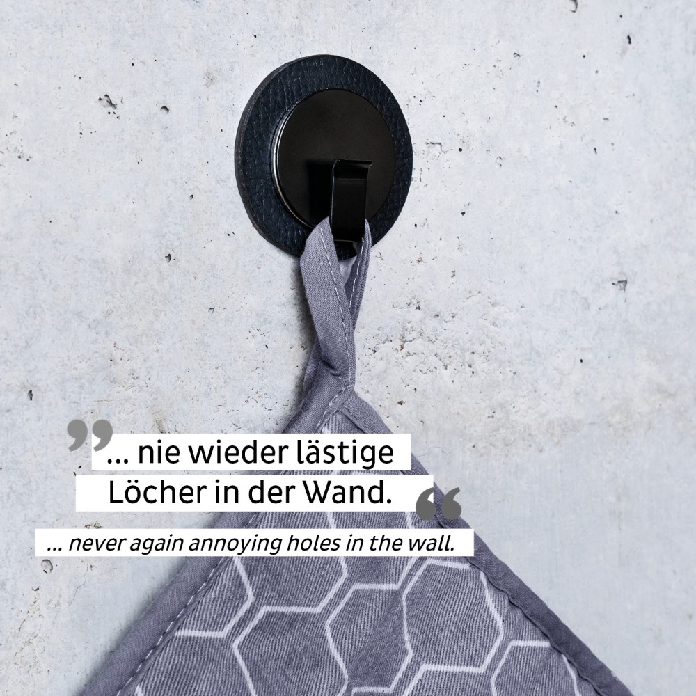 Μαγνητικός γάντζος μαύρος με μα΄ύρο σουβέρ SILWY Mαγνητικά σκεύη