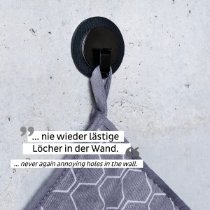 Μαγνητικός γάντζος μαύρος με μα΄ύρο σουβέρ SILWY Mαγνητικά σκεύη