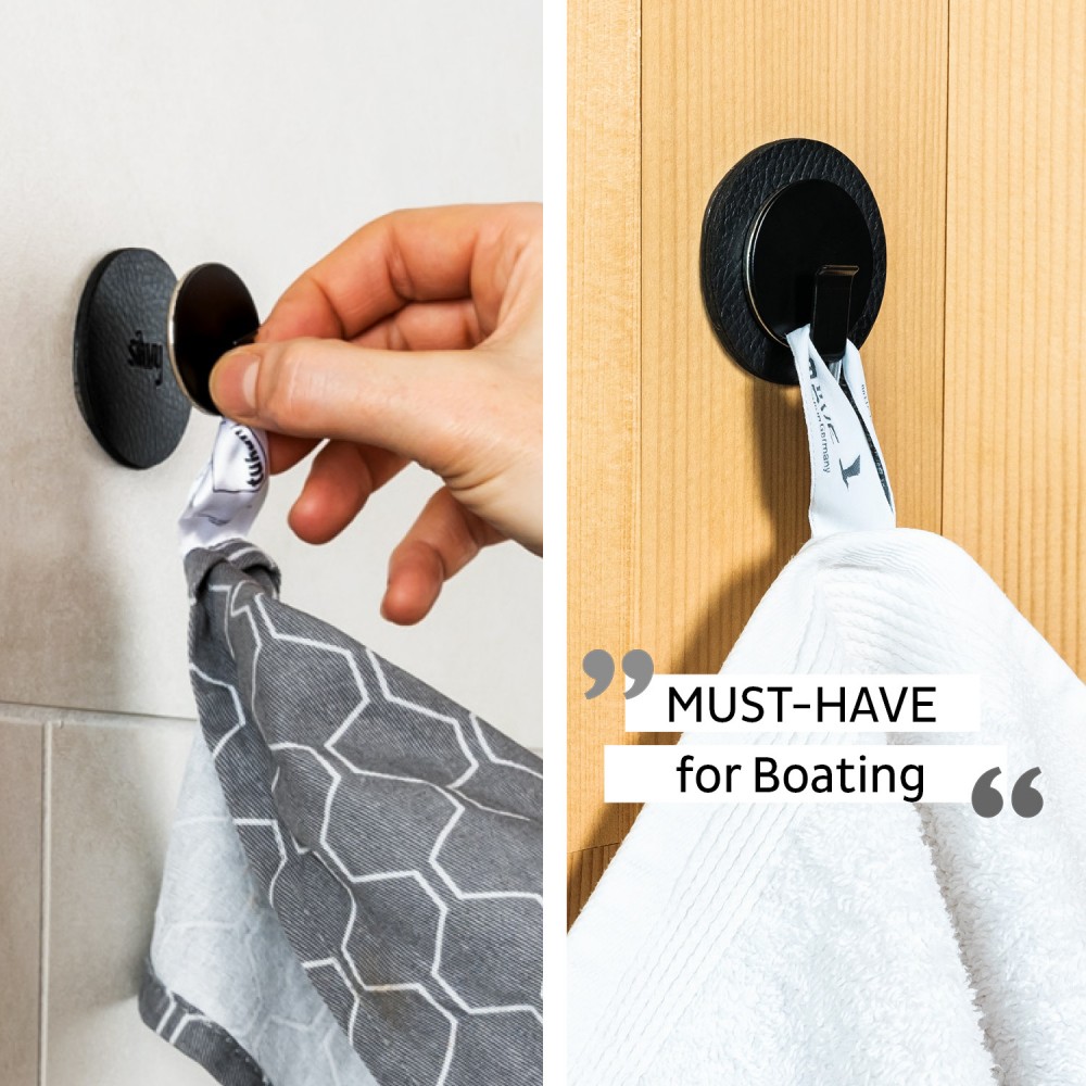 Μαγνητικός γάντζος μαύρος με μα΄ύρο σουβέρ SILWY Mαγνητικά σκεύη