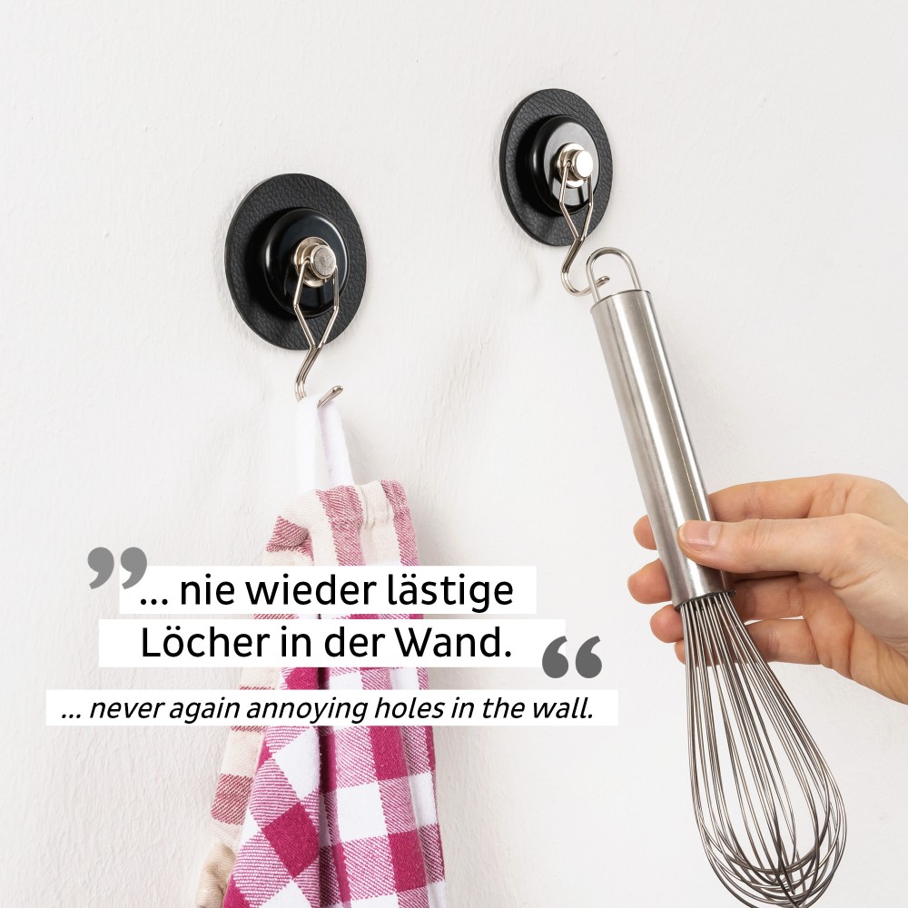 Μαγνητικός γάντζος με μα΄ύρο σουβέρ SILWY Mαγνητικά σκεύη