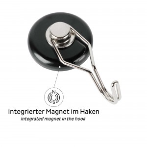 Μαγνητικός γάντζος με μα΄ύρο σουβέρ SILWY Mαγνητικά σκεύη