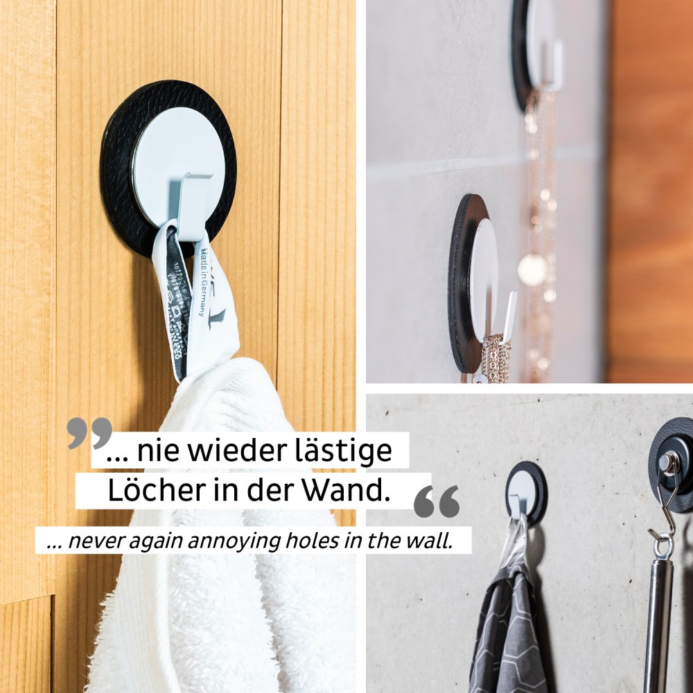 Μαγνητικός γάντζος άσπρος με μα΄ύρο σουβέρ SILWY Mαγνητικά σκεύη