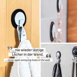 Μαγνητικός γάντζος άσπρος με μα΄ύρο σουβέρ SILWY Mαγνητικά σκεύη