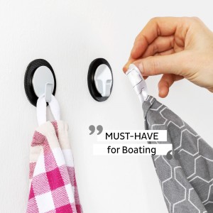 Μαγνητικός γάντζος άσπρος με μα΄ύρο σουβέρ SILWY Mαγνητικά σκεύη