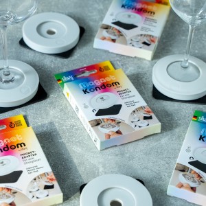 Μαγνητικός αντάπτορας γκρί για ποτήρι κρασιού με σουβέρ