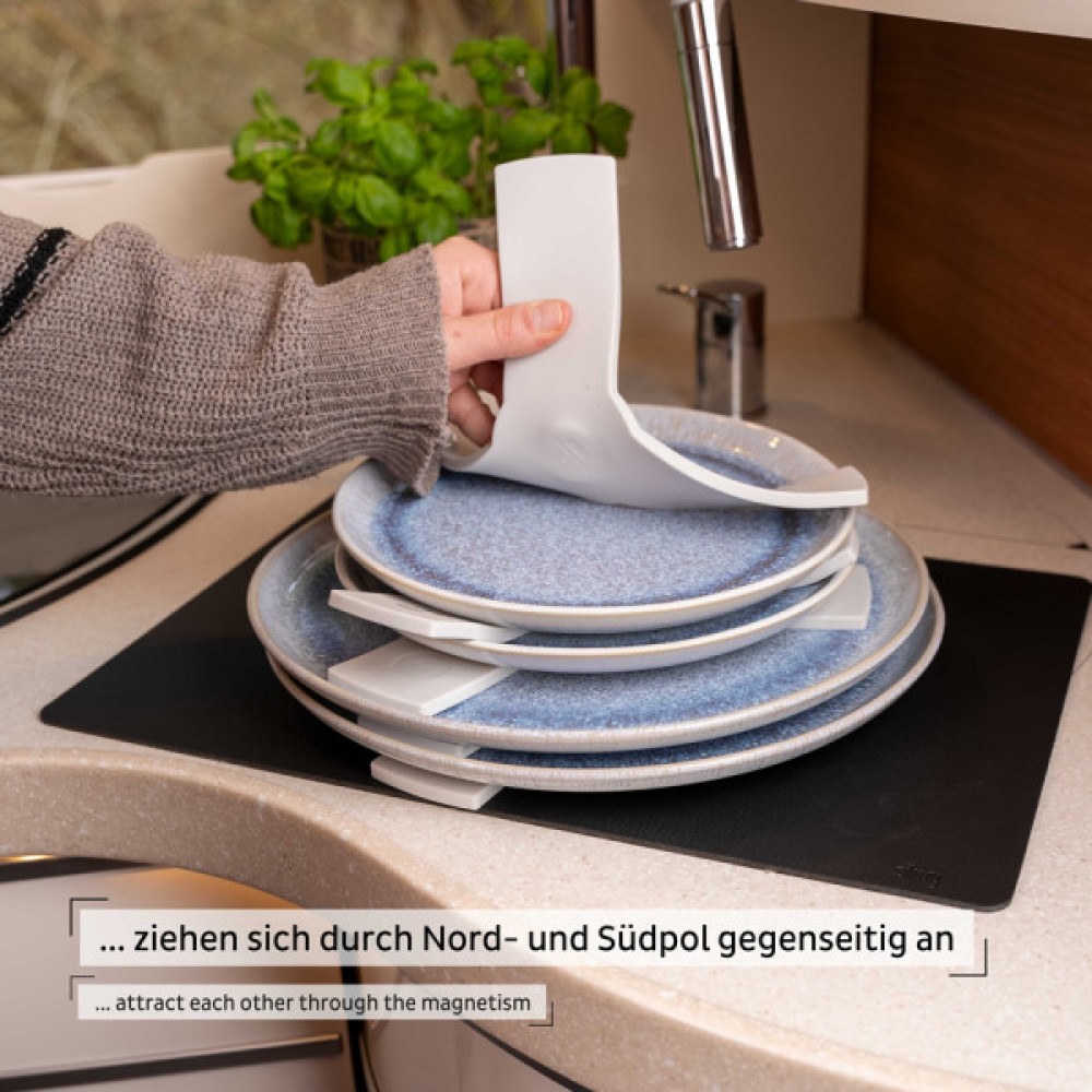 Μαγνητική βάση πιάτων "σάντουιτσς" γκρί (Σετ των 5)