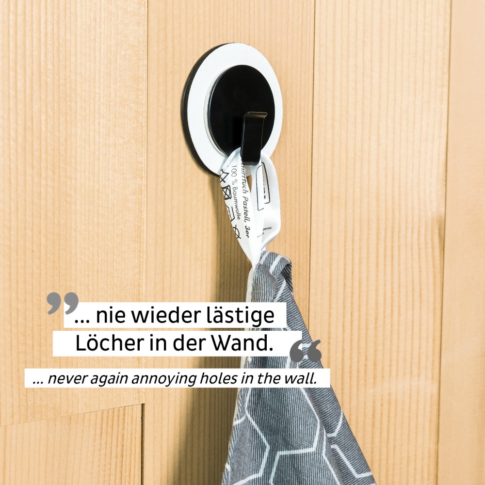 Μαγνητικός γάντζος μαύρος με άσπρο σουβέρ SILWY Mαγνητικά σκεύη