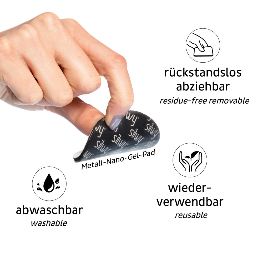 Σουβέρ (metal-nan-gel-pads) μαύρο 5cm (Σετ των 4)