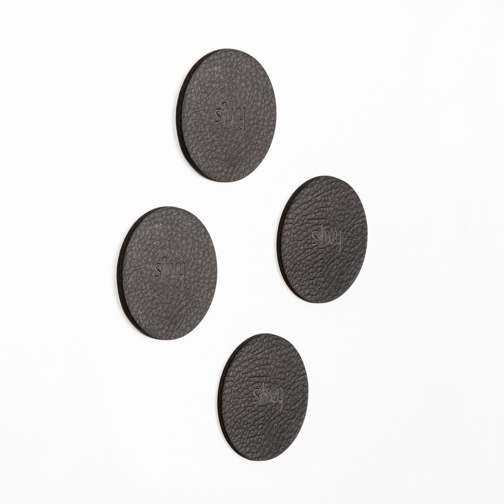 Σουβέρ (metal-nan-gel-pads) μαύρο 6,5cm (Σετ των 4)