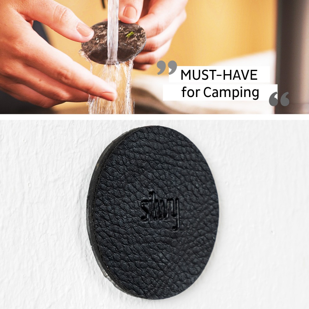 Σουβέρ (metal-nan-gel-pads) μαύρο 6,5cm (Σετ των 4)