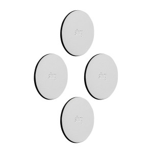 Σουβέρ (metal-nan-gel-pads) άσπρο 6,5cm (Σετ των 4)