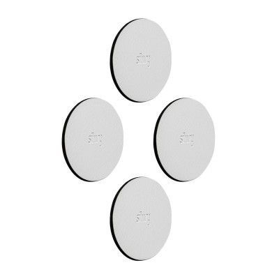 Σουβέρ (metal-nan-gel-pads) άσπρο 6,5cm (Σετ των 4)