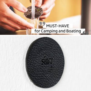 Σουβέρ (metal-nan-gel-pads) μαύρο 7,5cm (Σετ των 4)