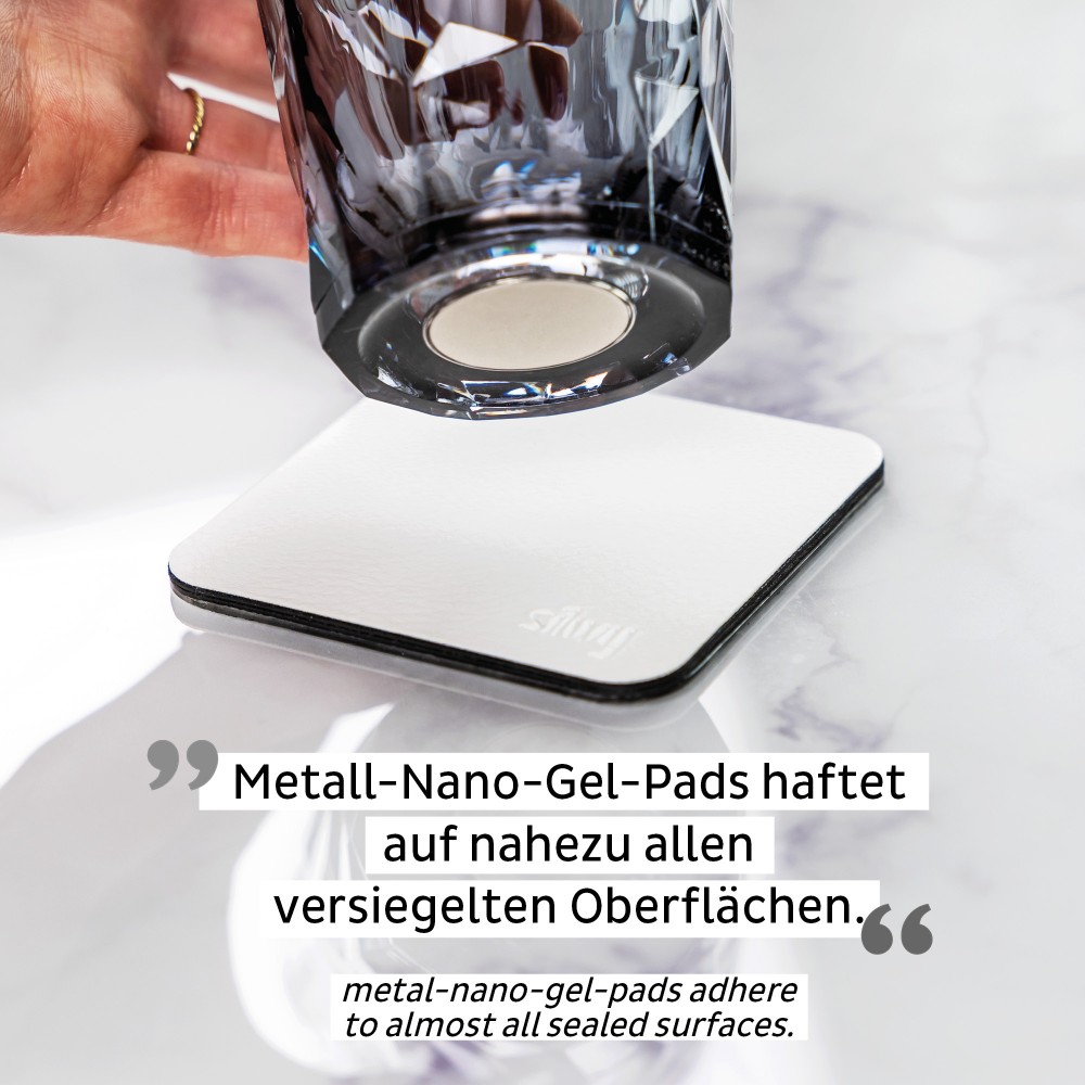 Σουβέρ (metal-nan-gel-pads) άσπρο τετράγωνο (Σετ των 2)