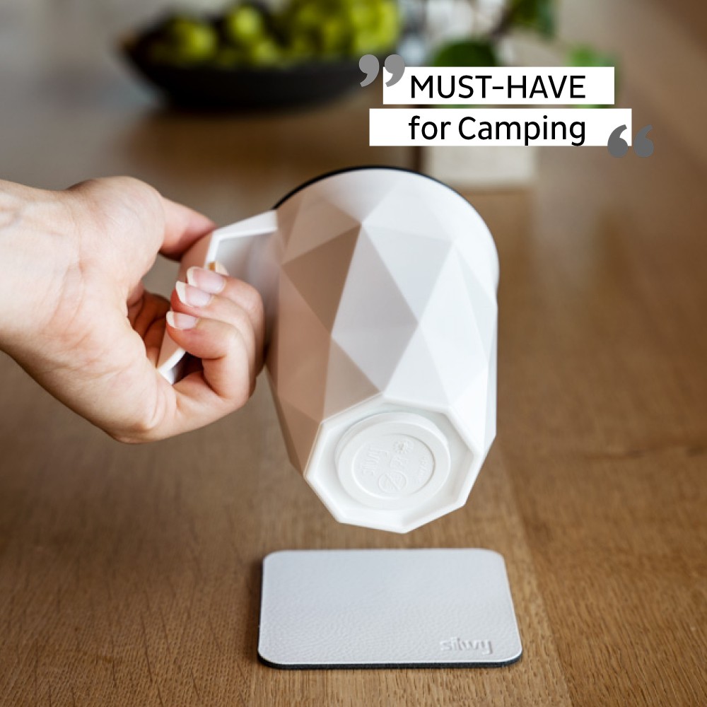 Σουβέρ (metal-nan-gel-pads) άσπρο τετράγωνο (Σετ των 2)