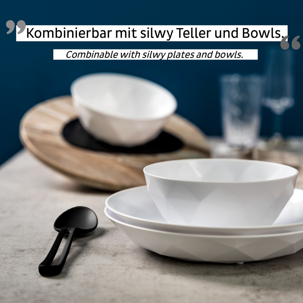 Μαχαιροπίρουνα πλαστικά μαύρα (Σετ των 3) SILWY Mαγνητικά σκεύη