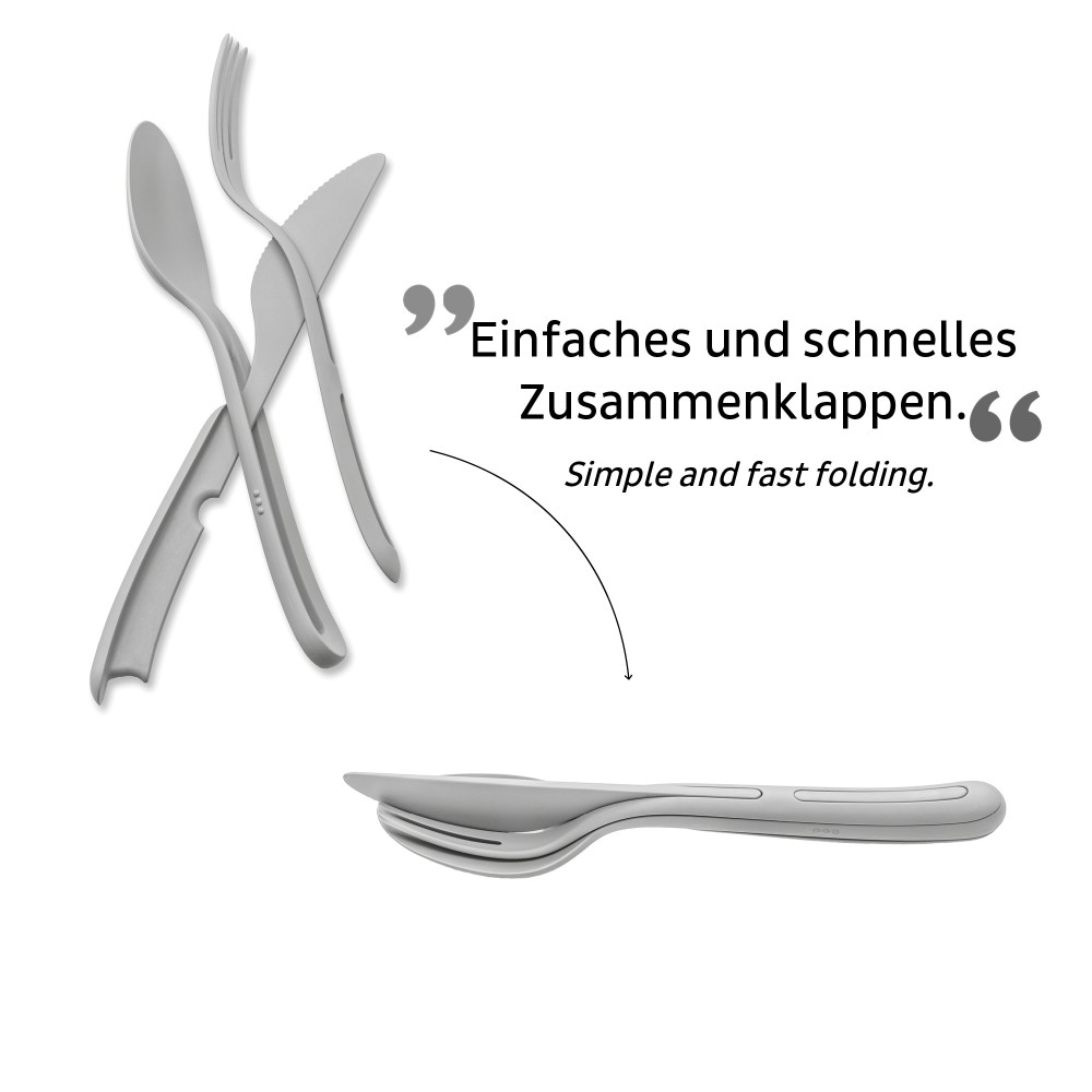 Μαχαιροπίρουνα πλαστικά γκρί (Σετ των 3) SILWY Mαγνητικά σκεύη