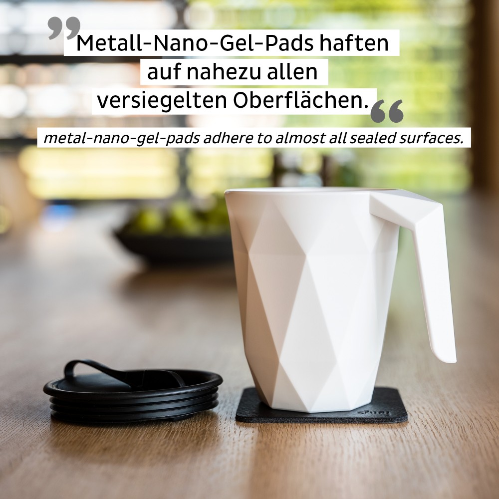 Μαγνητική πλαστική κούπα με λαβή TO-GO με μαύρο σουβέρ SILWY Mαγνητικά σκεύη