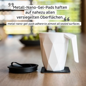 Μαγνητική πλαστική κούπα με λαβή TO-GO με μαύρο σουβέρ SILWY Mαγνητικά σκεύη