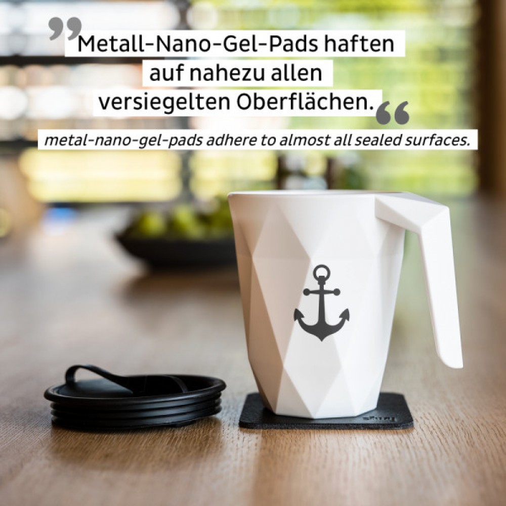 Μαγνητική πλαστική κούπα με λαβή TO-GO ΑΓΚΥΡΑ με μαύρο σουβέρ SILWY Mαγνητικά σκεύη