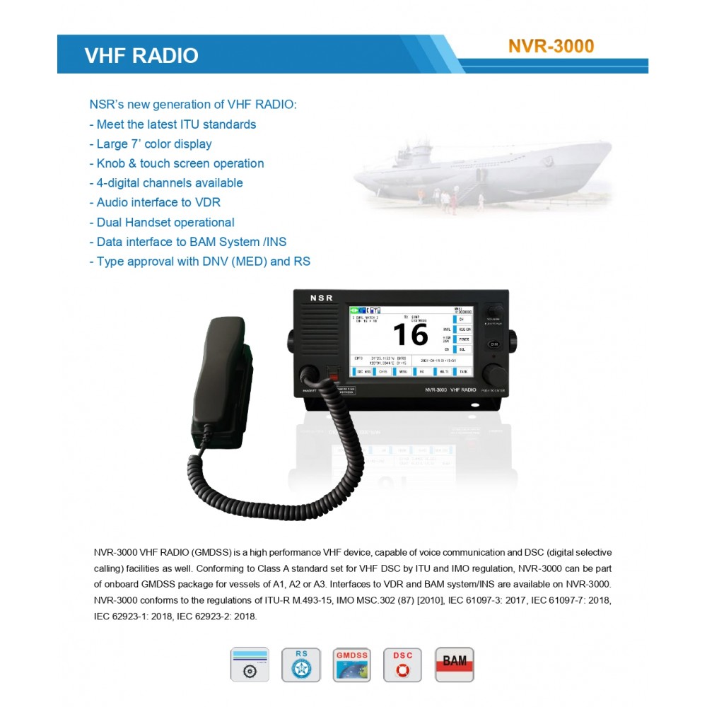 NSR NVR-3000 VHF/DSC CLASS-A'